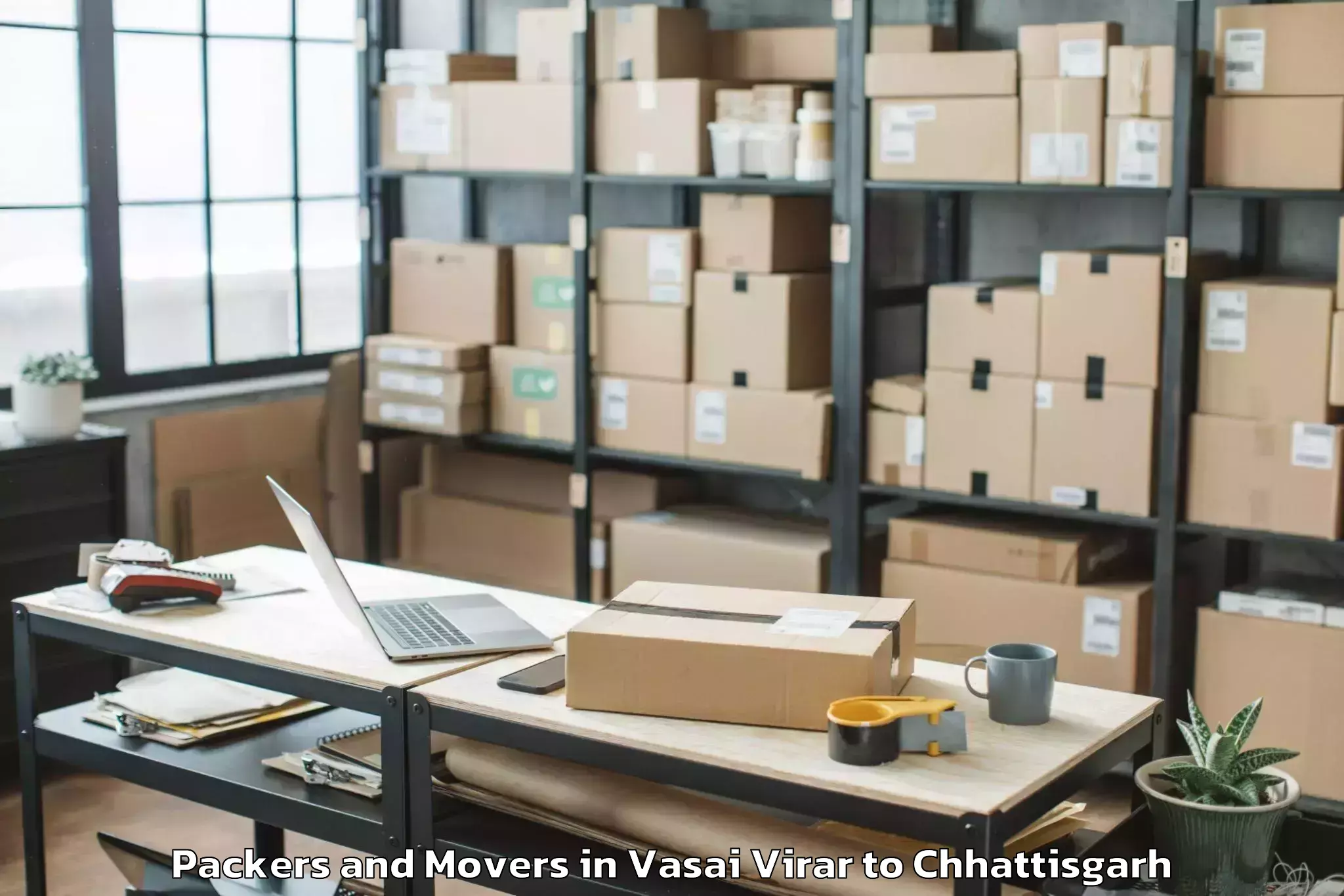 Trusted Vasai Virar to Jagdalpur Packers And Movers